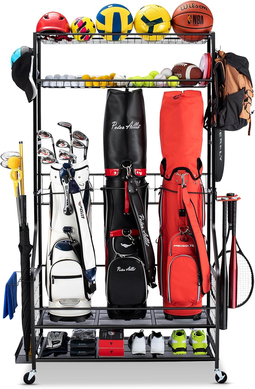 Golf Equipment Garage Organizer - Rak Penyimpanan Tas Golf, Rak Peralatan