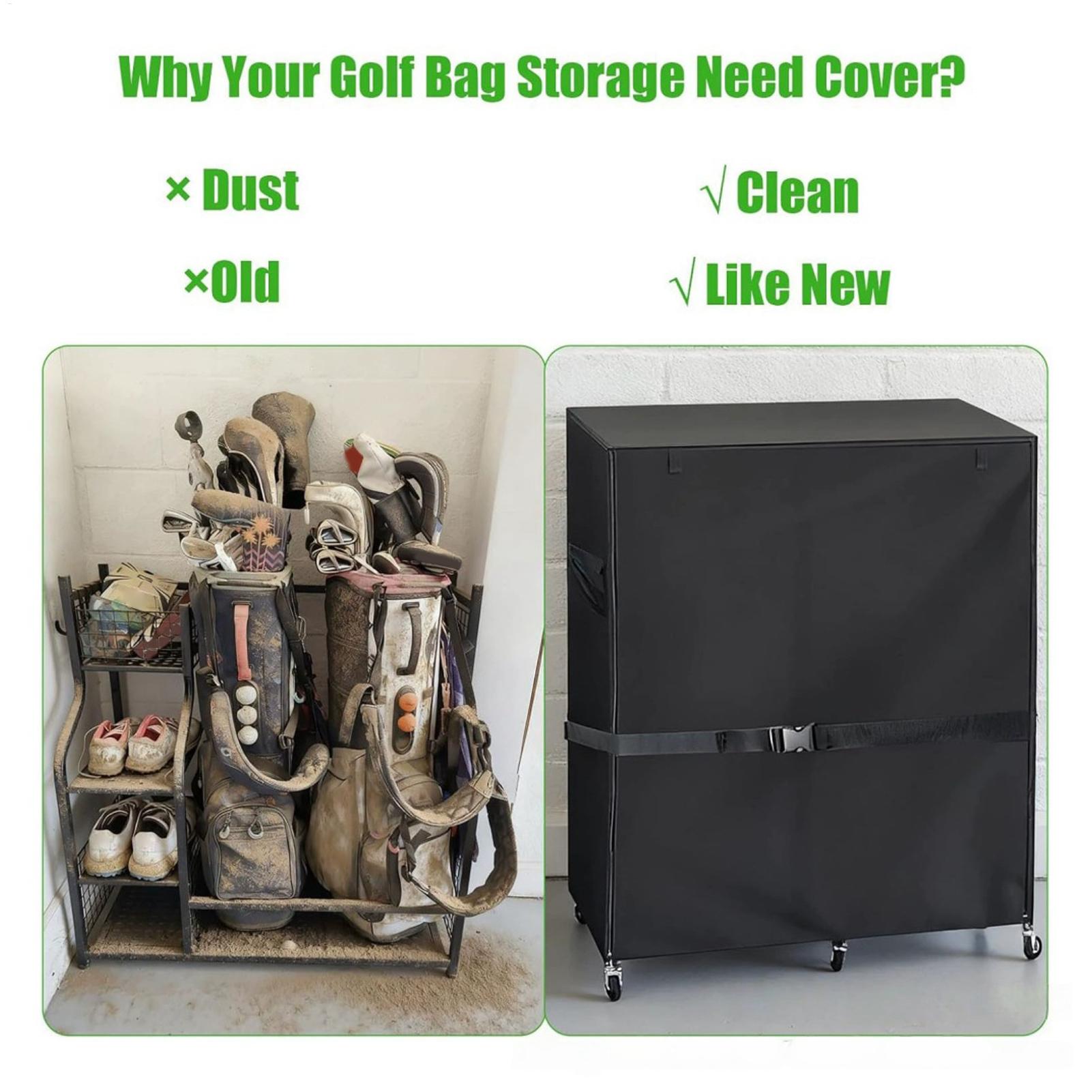Golf Equipment Garage Organizer - Penutup Debu untuk Rak Penyimpanan Golf,