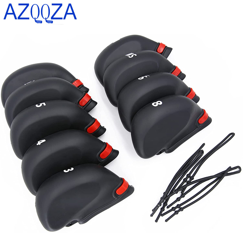 Golf Club Iron Set - Pelindung Tongkat Golf, 9 Buah/Set Hitam