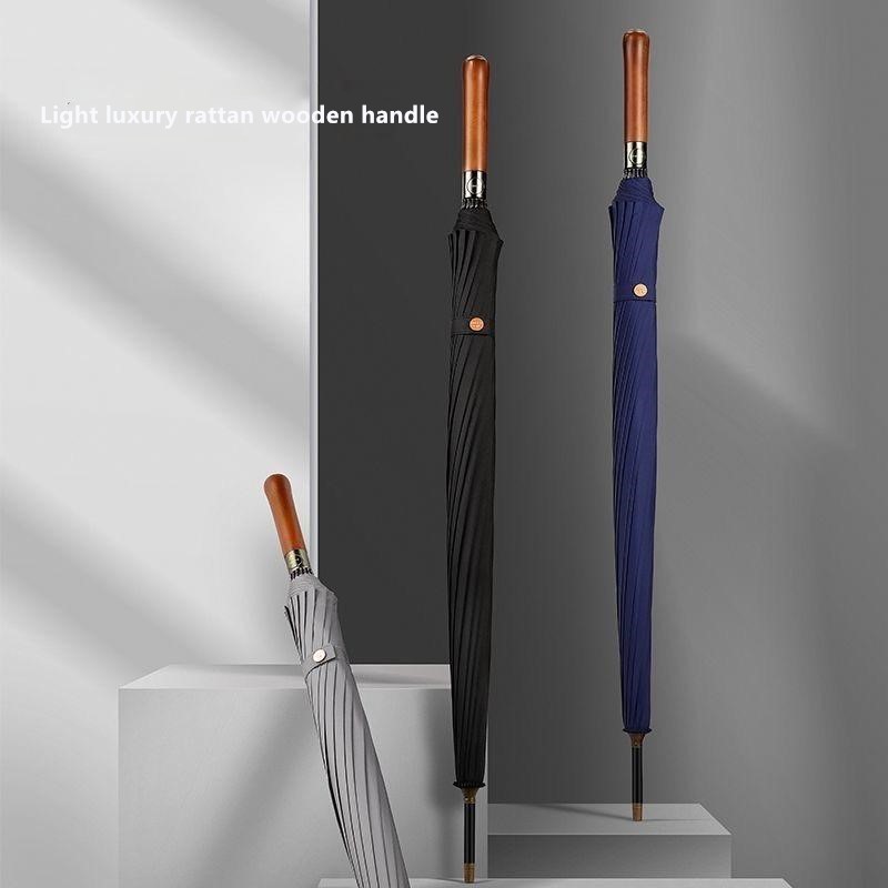 Payung Otomatis Gagang Kayu 16 - Golf Umbrella Large ulasan dan harga