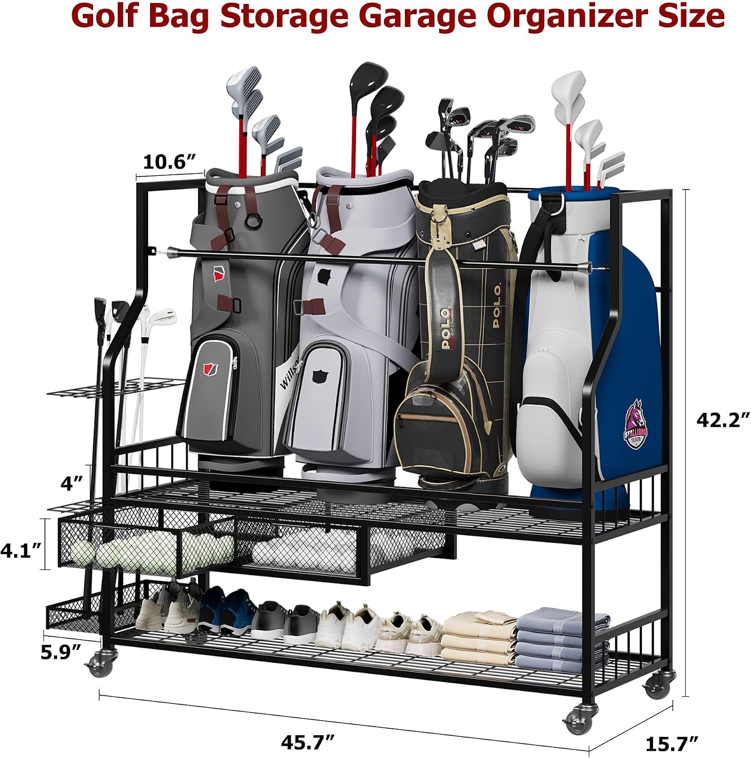Rak Penyimpanan Tas Golf denga - Golf Equipment Garage Organizer ulasan dan harga