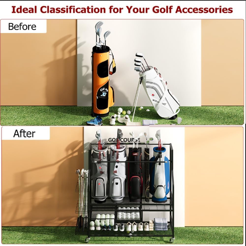 Rak Penyimpanan Tas Golf denga - Golf Equipment Garage Organizer ulasan dan harga
